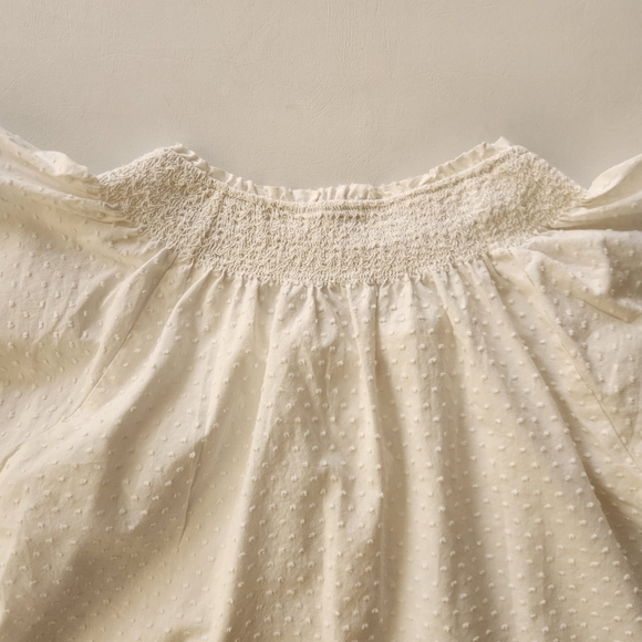 BB DAKOTA Steve Madden Fairy dust smocked Swiss dot flutter sleeve top - Picture 9 of 11